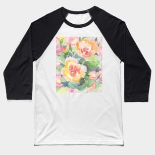 decorative, vintage, watercolor flowers Baseball T-Shirt